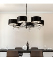 Suspension New Orleans Acier doux Chrome 6 ampoules 54cm