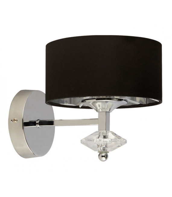 Lampe mit Schirm New Orleans Black Steel 1 Birne 21cm
