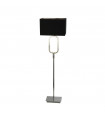 Lampadaire Aura Verre,acier,acier inoxydable Chrome,noir,Transparent 1 ampoule 136cm