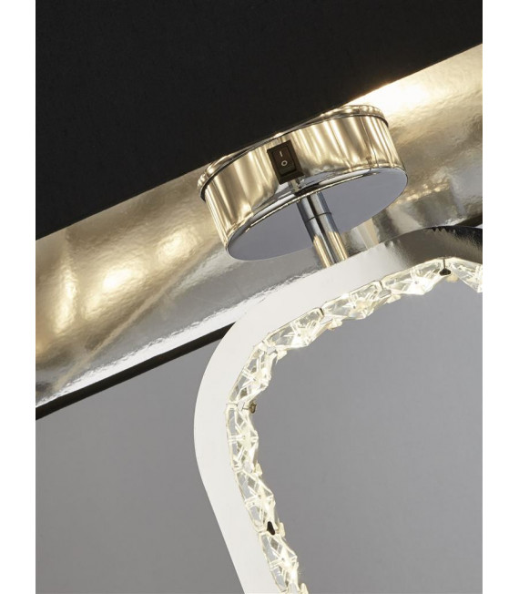 Lampada da terra Aura Vetro, acciaio, acciaio inossidabile Cromo, nero, Trasparente 1 lampadina 136cm