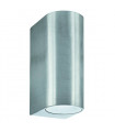 Led outdoor garden wall light aluminum glass 2 bulbs 15cm