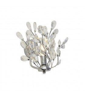 Aplique de diseño Bouquet 1 bombilla Vidrio, acero dulce Cromo, Incoloro
