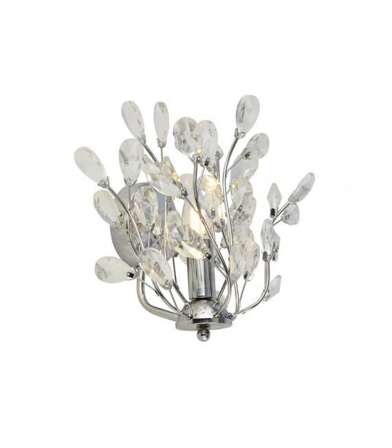 Design wall light Bouquet 1 bulb Glass, mild steel Chrome, Clear