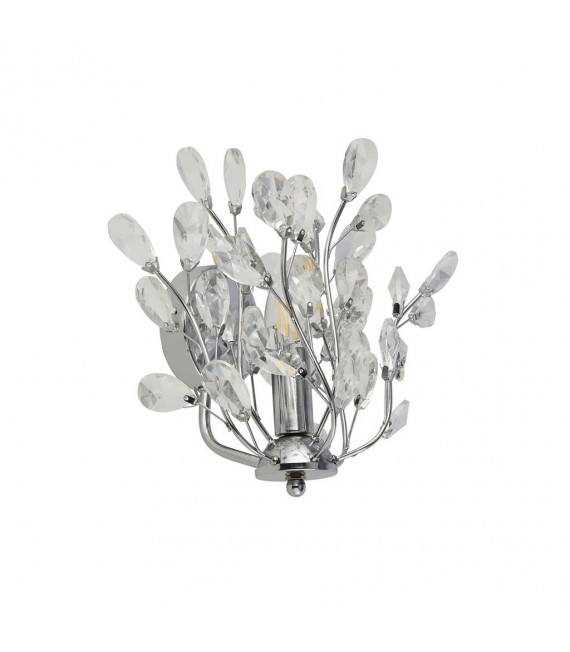 Aplique de diseño Bouquet 1 bombilla Vidrio, acero dulce Cromo, Incoloro