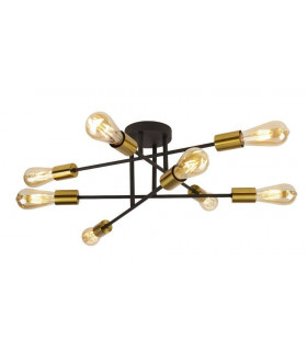 Ceiling light Armstrong Steel matt black 8 bulbs 23cm