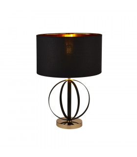 Lampe de table Table Acier doux Noir 1 ampoule 58cm