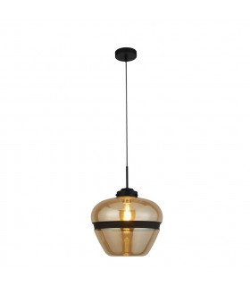 Pendente Meringue Vetro, acciaio dolce Nero, champagne 1 lampadina 42cm