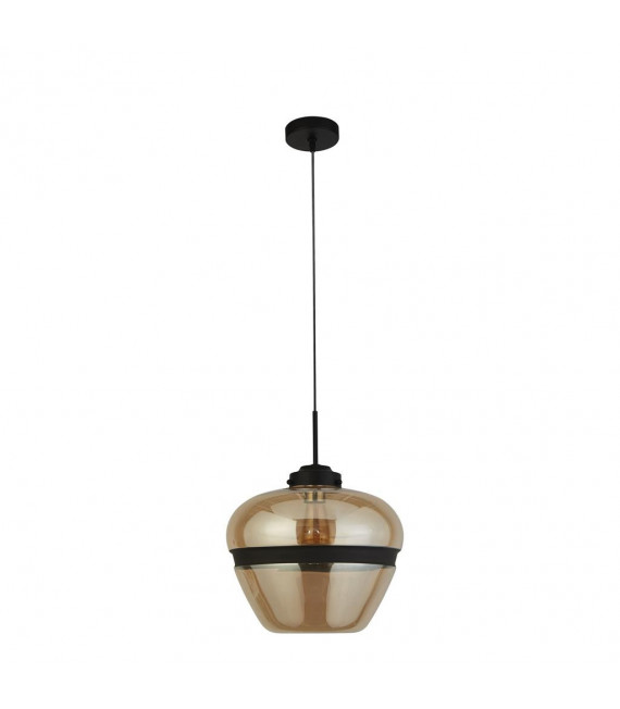 Meringue pendant Glass, mild steel Black, champagne 1 bulb 42cm