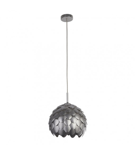 Artichoke pendant light Aluminum Metallic silver 1 bulb 35.5cm