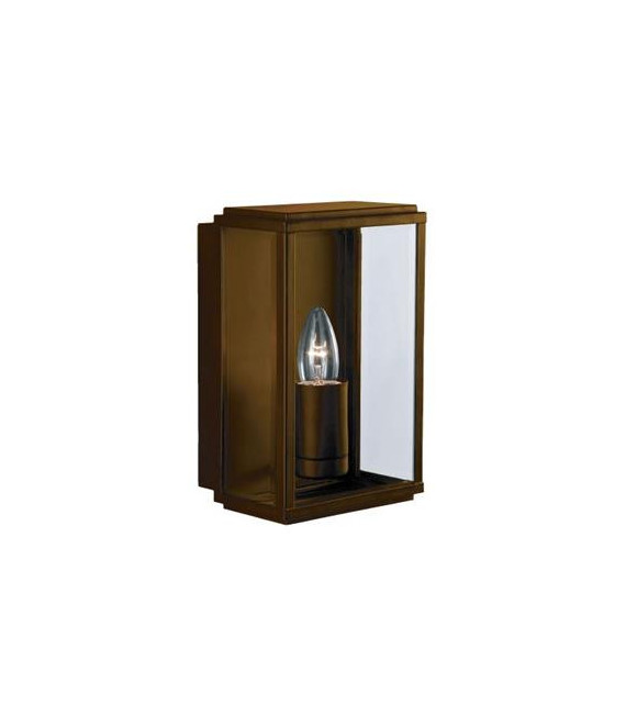 Lanterne de jardin Box Verre,plastique,acier inoxydable Brun rouille 1 ampoule 25cm