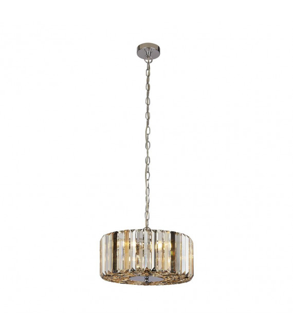 Lampada a sospensione Glass Hat, acciaio cromato dolce, ambra, trasparente, fumé 3 lampadine 21 cm