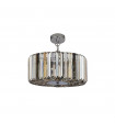 Glass Hat Pendant Light, Mild Chrome Steel, Amber, Transparent, Smoked 3 bulbs 21cm