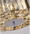 Glass Hat Pendant Light, Mild Chrome Steel, Amber, Transparent, Smoked 3 bulbs 21cm
