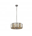 Glass Hat Pendant Light, Mild Chrome Steel, Amber, Transparent, Smoked 4 bulbs 21cm
