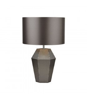 Lampada da tavolo Tavolo Vetro cromato fumè 1 lampadina 49cm