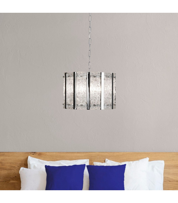 Colgante Alexandra Acero dulce Plata satinada 5 bombillas 29cm