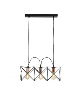 Anthea pendant Mild steel Matt black 3 bulbs 21cm