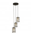 Spring pendant light 3 bulbs Mild steel Black gold
