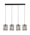 Suspension Spring Acier doux Or noir 4 ampoules 22cm