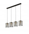 Suspension Spring Acier doux Or noir 4 ampoules 22cm