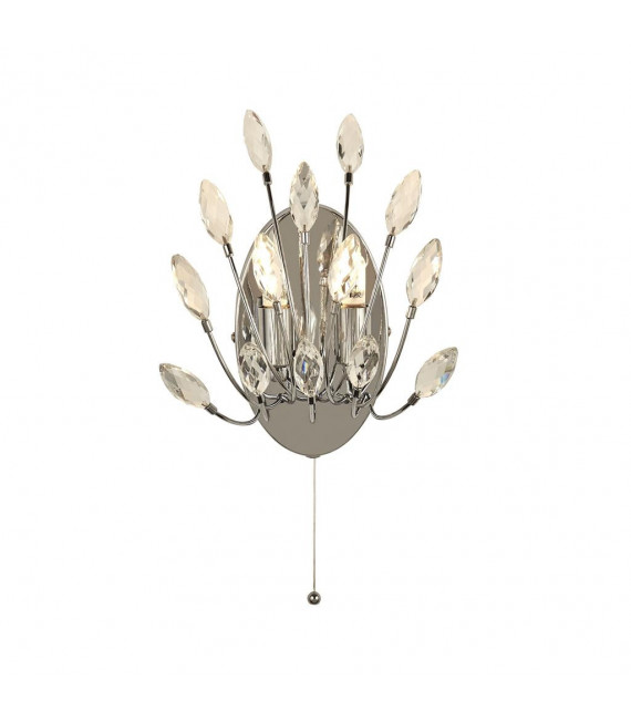 Applique design Peacock 2 ampoules Verre,acier doux Chrome,Transparent