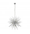 Pendant Starburst Acrylic, Mild Steel Chrome, Clear 10 bulbs 74cm