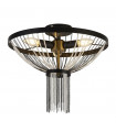 Plafonnier Design Baguette Acrylique,acier doux Noir,laiton,Transparent 3 ampoules 27cm