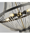 Suspension Baguette Acrylique,acier doux Noir,laiton,Transparent 5 ampoules 102cm