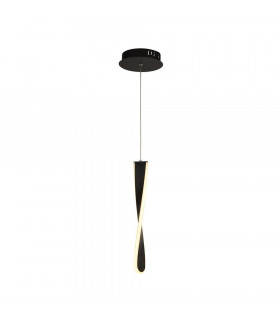 Design pendant light Paddle Mild steel Matt black 1 bulb 39cm