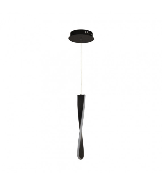 Lampada a sospensione design Paddle Acciaio dolce Nero opaco 1 lampadina 39cm