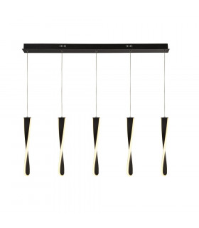 Suspension Paddle Aluminium Noir mat 5 ampoules 39cm