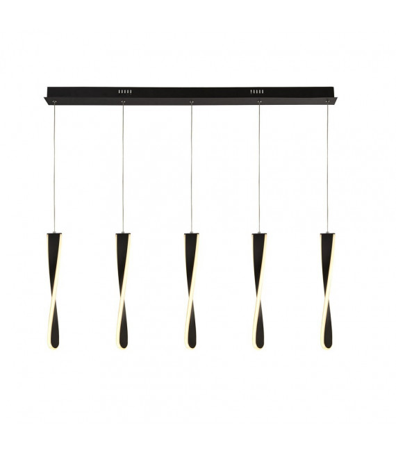 Suspension Paddle Aluminium Noir mat 5 ampoules 39cm