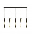 Suspension Paddle Aluminium Noir mat 5 ampoules 39cm