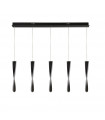 Paddle Aluminum pendant matt black 5 bulbs 39cm