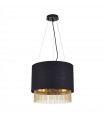 Fringe Steel pendant matt black 3 bulbs 34cm
