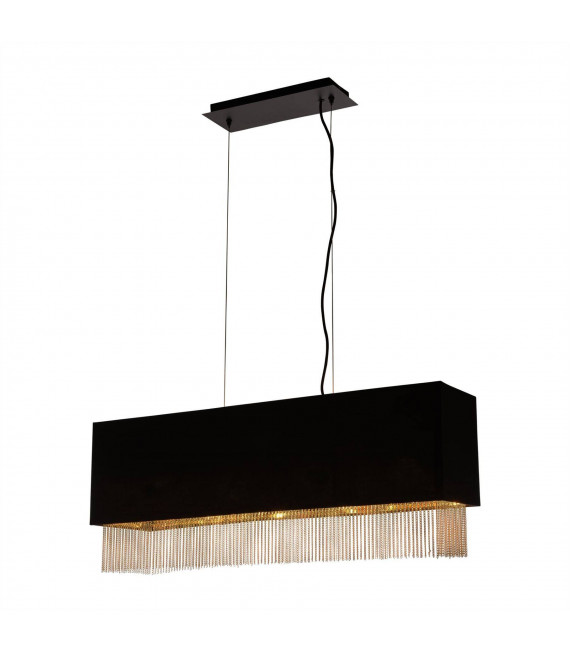 Fringe Steel pendant matt black 4 bulbs 32cm