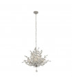 Suspension Bouquet Verre,acier doux Chrome,Transparent 7 ampoules 58cm