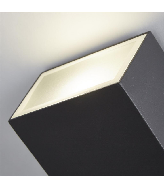 Gartenwandleuchte Stirlingglas, Kunststoff, Metall Aluminiumguss weiß, dunkelgrau, Gel 2 flammig 16,2cm