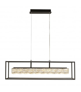 Vidrio de elevador colgante, acero inoxidable, cromo de acero dulce, negro mate, transparente 26 cm