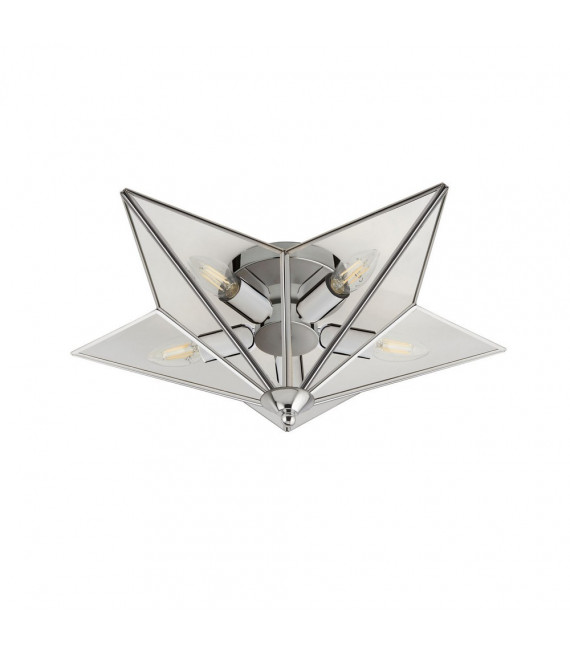 Plafonnier Star Acier doux Chrome 5 ampoules 18cm