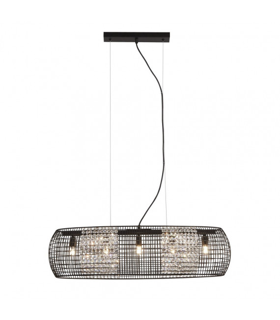 Cage Pendelleuchte Baustahl Mattschwarz 5 flammig 22cm