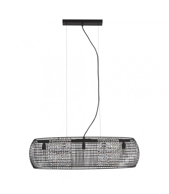 Cage pendant light Mild steel Matt black 5 bulbs 22cm