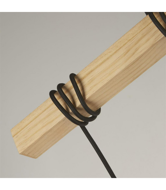 Woody 6-light pendant light Wood, mild steel Ash wood