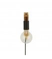 Applique murale Woody 1 ampoule Bois,acier doux Noir,bois naturel