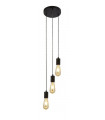 Suspension Squiggle 3 ampoules Acier Noir mat