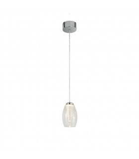 Sospensione Cyclone Vetro, acrilico, acciaio dolce Cromo, Trasparente, gel 19,5 Cm