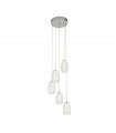 Suspension Cyclone 5 ampoules Verre,acrylique,acier doux Chrome,Transparent