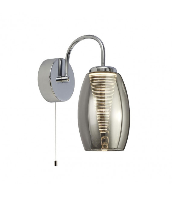 Cyclone integrated LED wall light Glass, acrylic, mild steel Chrome, Transparent, Smoked, gel