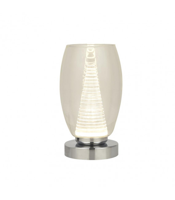 Lámpara LED ciclónica integrada Vidrio, acrílico, acero dulce Cromo, transparente, gel