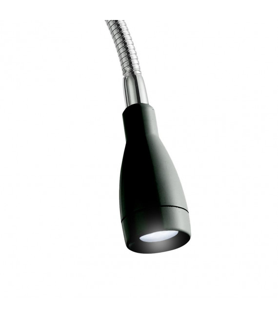 Aplique de pared con luz de lectura Flexi Mild acero Negro mate 6 bombillas 28,5cm